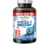 Equilibra Omega 3 Olio di Pesce 2000mg, 180 Capsule, Scorta 6 mesi | EPA 582mg e DHA 388mg, per la Normale Funzione Cardiaca, Funzionalità Cerebrale e Capacità Visiva, Senza Glutine e Lattosio