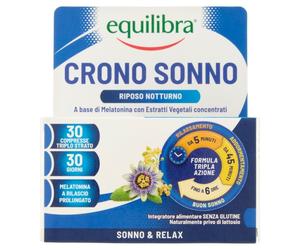 equilibra - Relax e Riposo Crono Sonno, 30 compresse triplo strato Vitamine e sostanze vitali 1 pieces unisex