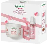 Equilibra, Kit Corpo Rosa Ialuronica Nutriente, Contiene 1 Rosa Ialuronica Burro Corpo Nutriente, 300ml, e 1 Rosa Ialuronica Acqua Profumata, con Acido Ialuronico, 50ml