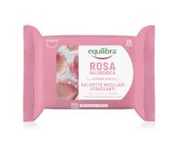 Equilibra, Rosa Ialuronica Salviette Micellari Struccanti, in Tessuto 100% Naturale Viscosa, con Estratto di Rosa Fermentata, Acido Ialuronico e Ceramidi Vegetali, Struccano Delicatamente, 25 pz
