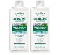 Equilibra Rosmarino Ialuronico Dermo Shampoo Rinforzante, 2x265 ml | con Acido Ialuronico, Olio Essenziale di Rosmarino, Tè Verde,per Tutti I Tipi di Capelli, 97% ingredienti di origine naturale