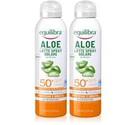 equilibra Solari, Aloe Latte Spray Solare Spf 50+, Latte Solare, con Aloe Vera, Olio di Cocco, di Argan e Vitamina E, Per Pelli Delicate, Protegge da Eritemi e Photoaging, Water Resistant, 150 ml