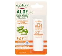 Equilibra Solari, Aloe Stick Solare Protettivo SPF 50+, Stick Solare a Base di Aloe Vera per Proteggere le Zone Sensibili, per Contorno Occhi, Labbra, Naso, Orecchie, Tatuaggi, Nei e Macchie, 12 ml