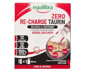 Equilibra Taurina 1000mg, 12 Stick Gel, Senza Zuccheri, Gusto Cola