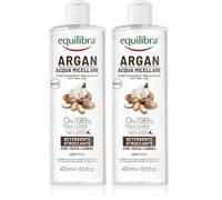 equilibra Viso, Argan Acqua Micellare, Struccante Viso e Occhi a Base di Acido Ialuronico e Tensioattivi di Origine Vegetale, Deterge e Strucca con Delicatezza, 400 ml (Confezione da 2)