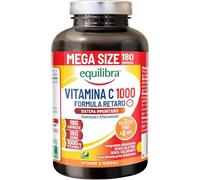 Equilibra Vitamina C Altodosata 1000 mg, Rilascio Prolungato Fino a 6 Ore, Vegan, 180 compresse, Scorta 6 Mesi, per la Normale Funzione del Sistema Immunitario, Senza Glutine, Privo di Lattosio