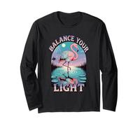Equilibrare la luce fenicottero luna riflessione pastello natura Maglia a Manica