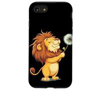 Equilibrio della natura con un leone e un dente di leone galleggiante Custodia per iPhone SE (2020) / 7 / 8