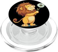 Equilibrio della natura con un leone e un dente di leone galleggiante PopSockets PopGrip per MagSafe