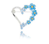 Equilibrium Spilla a forma di cuore con scritta "Forget Me Not", placcata in argento, motivo
