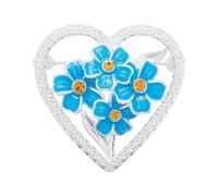 Equilibrium Spilla a forma di cuore placcata argento con scritta "Forget