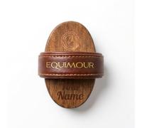 Equimour Striglia in Gomma Personalizzata con Incisione Nome | Striglia in legno con setole in gomma e incisione - per cavallo e cane, regalo per amanti degli animali