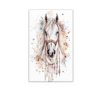 Equine Placca di copertura per interruttore della luce, opere d'arte con cavallo bianco per decorazioni rustiche per la casa, piastre da parete in materiale termoplastico, piastra di copertura vuota