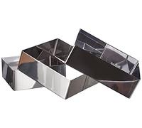 Equinox 516608 Set di 3 stampi per Dolci, Quadrati, in Acciaio Inox, Dimensioni: 21 x 6,5 x 20,5 cm