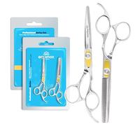 Equinox Set di forbici professionali per taglio e sfoltimento dei capelli, da barbiere, 16,5 cm, per uomo/donna/bambini/salone e casa
