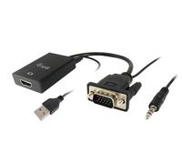 Equip 119038 cavo video e adattatore da 0,2 m VGA (D-Sub) + 3,5 mm DVI-D + USB Nero - Nouvo