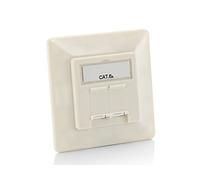 Equipaggiamento professionale - scatola da giunzione, piatto piatto - rj -45 x 2 - bianco puro, ral 9010 - per equipaggiare il NEW