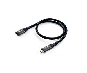 Equip 128371 - Prolunga USB 3.2 Gen 2 C a C, M/F, 1,0 m, 4 K/60 Hz, 10 Gbps, Colore: Nero