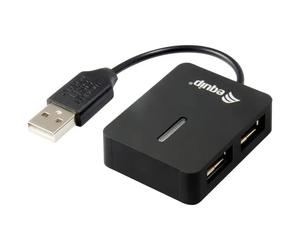 Equip 128952 Hub USB 2 Porte USB-A USB 2.0 480 MBit/s Nero Life 4 Ports Trave