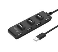 Equip hub USB 2.0 128957 7 porte 480 Mbit/s Nero Nuovo