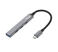 Equip Hub USB 128961 - 4 porte (1x USB 3.0, 3x USB 2.0) USB>USB-C, grigio