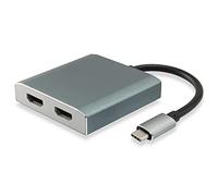 Dotato di adattatore USB-C a 2x HDMI femmina 4K 30Hz grigio