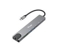 Equip 133497 replicatore di porte e docking station per laptop Cablato USB tipo-C Nero, Grigio (Equip Adapter USB-C -> HDMI,GbE,3xUSB3)