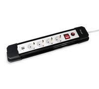 Equipaggia 245553 prolunga e multipla 1,5 m 4 dighe(e) AC Interno Nero, Bianco