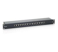 Equip 326416 RJ-45 Oro Cat6 Nero Montaggio a rack 1U 16-Port Cat.6 Shielded