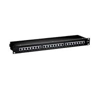 Equip 326424 RJ-45 Oro Cat6 Nero Montaggio a rack 1U 24-Port Cat.6 Shielded