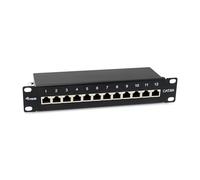 Equip 326623 - Pannello Patch schermato a 12 Porte, Cat.6A, 10", Colore: Nero