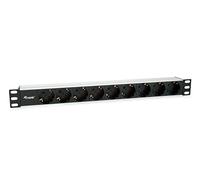 Equip 19´´ Cable Rack Power Strip 9 Outlets Rack Power Strip 8 Outlets 1.8 M Nero One Size / EU Plug