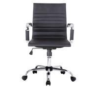 Sedia da Ufficio Equip 651002 Ergonomica Schienale Medio Nero Imitazione Pelle
