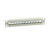 Equip 769330 - Pannello Patch schermato Keystone a 12 Porte, 10", Grigio Chiaro