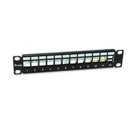 Equip 769331 - Pannello Patch schermato Keystone a 12 Porte, 10", Colore: Nero