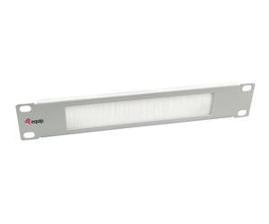 Equip Cable Grommet 10 Inch 1U Brush Plate Grey