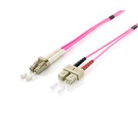 Equip fibre optic cable LC->SC 50/125mμ 10.00m Multimode Duplex Violet Polybag 1