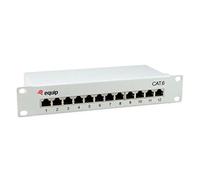 Equip Pannello patch 12 porte RJ45 Cat6 10 pollici 1HE schermato Grigio chiaro