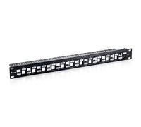 EQUIP Pannello Patch a 24 Porte RJ45 Cat6a 19" 1HE schermato, Nero