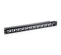 Equip Patch Panel 24 Port RJ45 Cat6a 19 Inch 1U Shielded Black