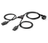Equip Y connection cable with protective contact -> 2x IEC C13 St/Bu
