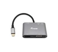 Equipaggia Adattatore USB-C 5 in 1 HDMI 4K/VGA/USB 3.0/USB-C Nero