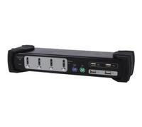 Equipaggia il combo doppio monitor a 4 porte - Switch KVM/Audio/USB - PS/2 USB - 4 x KVM/Audio - 1 utente locale - Desktop