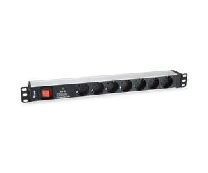 Equipaggia Power Strip Rack 19" 1U 7x Schuko con interruttore