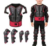 Equipaggiamento Moto Bambino, set di protezione 5 pezzi con ginocchiere e gomitiere, protezione posteriore per bambini per ciclismo, per ragazzi e mountain bike, monopattino pattinaggio skateboard