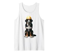 Equipaggio da costruzione con elmetto rigido giallo del Greater Swiss Mountain Dog Canotta