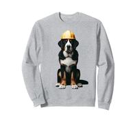 Equipaggio da costruzione con elmetto rigido giallo del Greater Swiss Mountain Dog Felpa