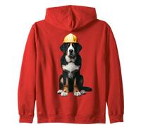 Equipaggio da costruzione con elmetto rigido giallo del Greater Swiss Mountain Dog Felpa con Cappuccio
