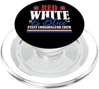 Equipaggio del coordinatore degli eventi con bandiera americana rossa bianca e blu PopSockets PopGrip per MagSafe