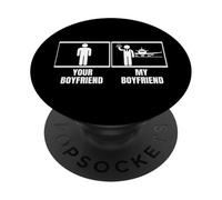 Equipaggio di cabina Il tuo ragazzo Il mio ragazzo Assistente di volo PopSockets PopGrip Adesivo